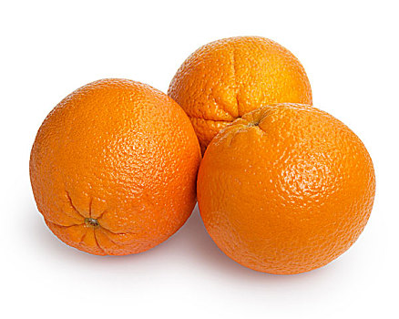 三个,成熟,圆,橘子,隔绝,白色背景,背景