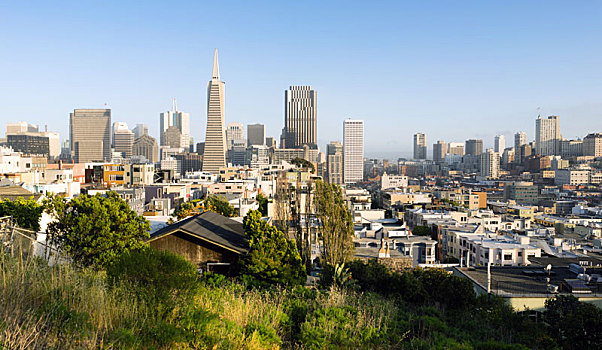 上方,附近,家,建筑,旧金山,加利福尼亚
