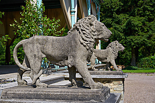 狮子,雕塑,特写,穿过,哈尔茨山,德国