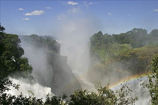 瀑布,彩虹,维多利亚瀑布,津巴布韦,非洲