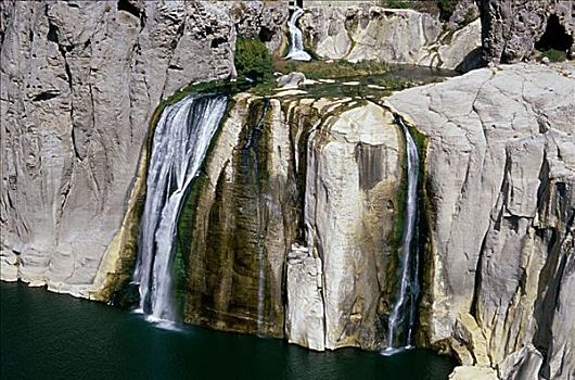 瀑布,双子瀑布,爱达荷,美国