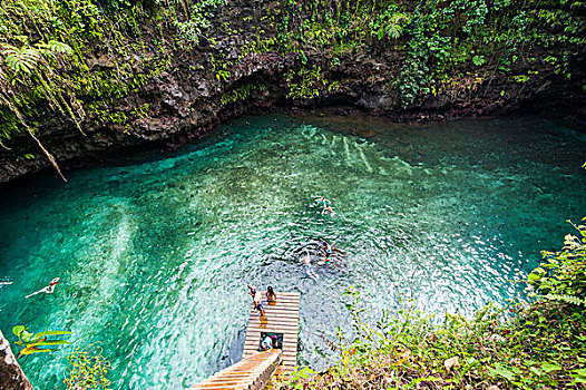 楼梯,海洋,沟渠,乌波卢岛,萨摩亚群岛,南太平洋