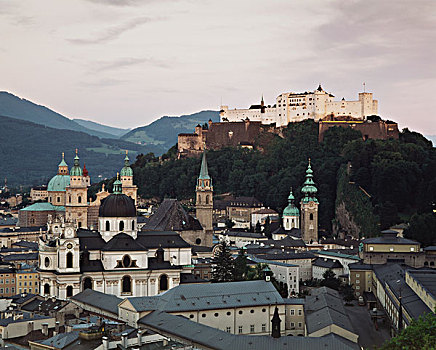 奥地利,萨尔茨堡,城堡,霍亨萨尔斯堡城堡,大幅,尺寸