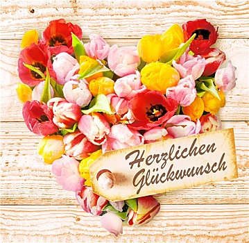 德国,生日,彩色,花,心形
