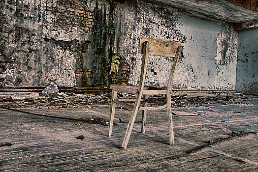 椅子,毁坏,建筑,鬼城,切尔诺贝利,区域,基辅,乌克兰,欧洲