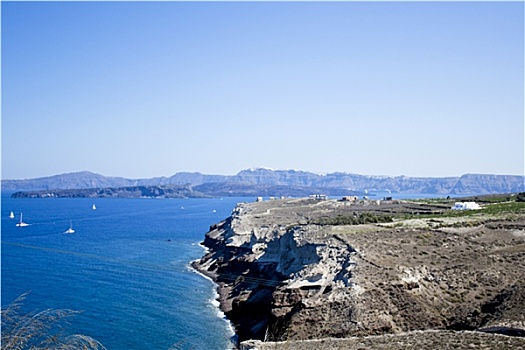 美女,景色,岛屿,锡拉岛,希腊