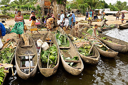 独木舟,船,市场,马鲁安采特拉,马达加斯加