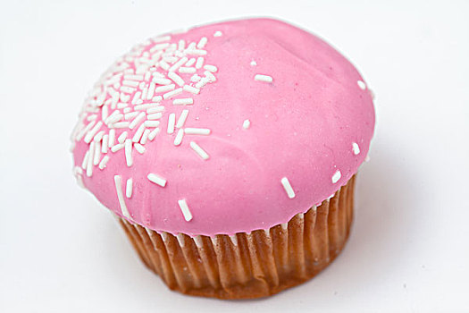 粉色,杯形蛋糕,白色背景