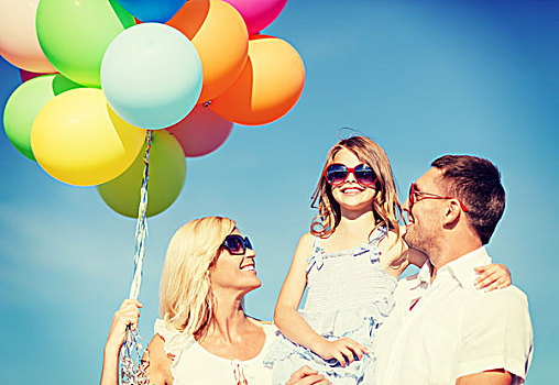 暑假,庆贺,孩子,人,概念,家庭,彩色,气球