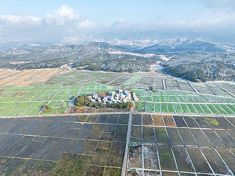 江西金溪,雪后山村,天然画卷