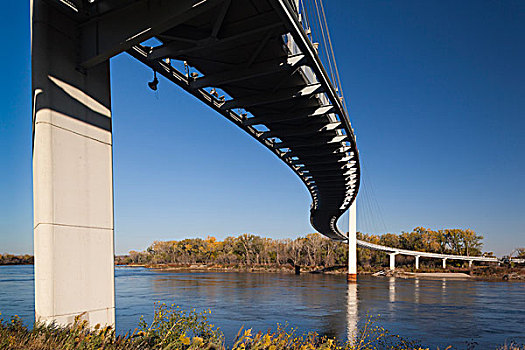美国,内布拉斯加州,步行桥,密苏里,河
