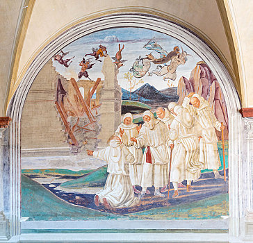 壁画,神,教堂,蒙特卡罗,马焦雷湖,托斯卡纳,意大利,欧洲