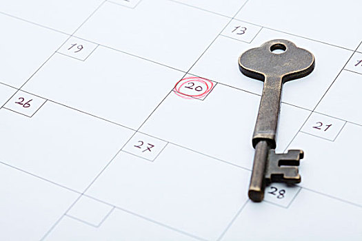 特写,钥匙,日历,标记,20世纪,月份