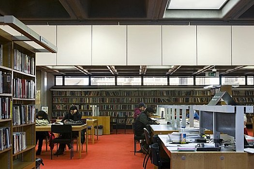 伯明翰,中央图书馆,室内,学习,区域,高,窗户