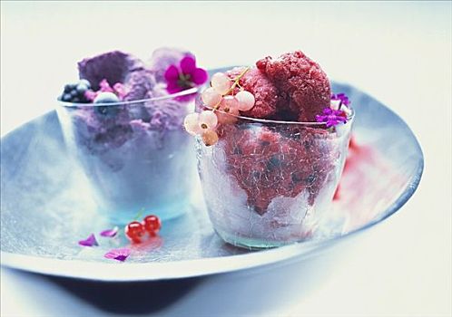 红浆果,蓝莓,果味冰糕