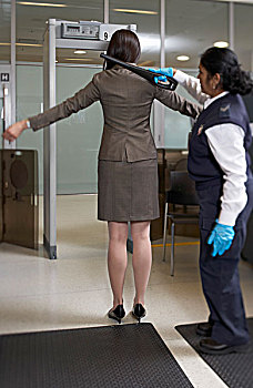 职业女性,安全,检查,机场