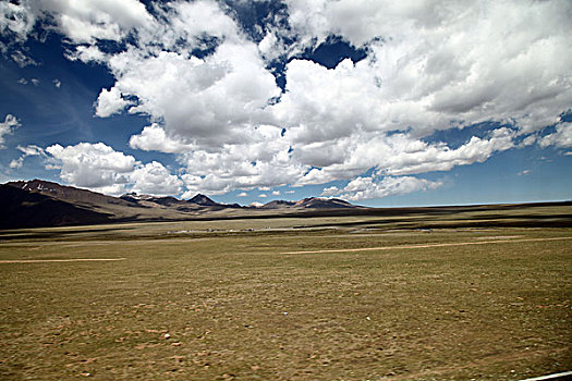 西藏,高原,蓝天,白云,湖水,0039