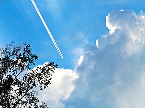 痕迹,飞机,蓝天