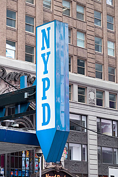 纽约,警察,签到,时代广场