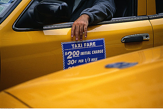 特写,出租车,纽约,美国