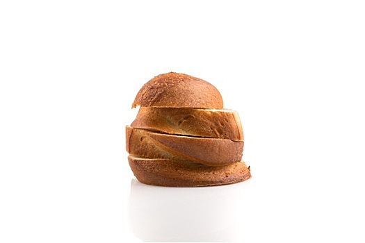 面包片,隔绝,白色背景