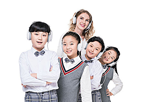 女外教和小学生