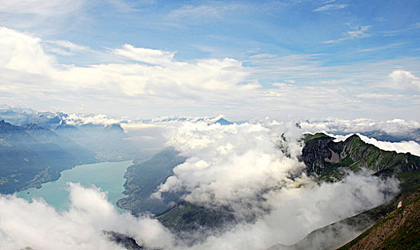 风景,山,湖,布里恩茨,伯恩,瑞士,欧洲