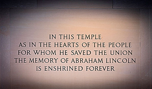 铭刻,亚伯拉罕-林肯,皇家,室内,林肯纪念堂,华盛顿特区