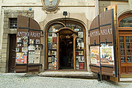 古物,书店,地区,布拉格