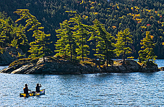 划船,湖,基拉尼省立公园,安大略省,加拿大