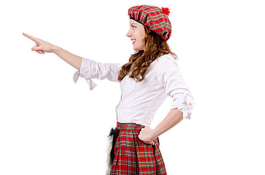 美女,传统,苏格兰人,衣服