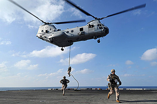 海军陆战队,迅速,绳索,海洋,直升飞机