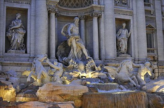 夜景照明,历史,中心,罗马,意大利