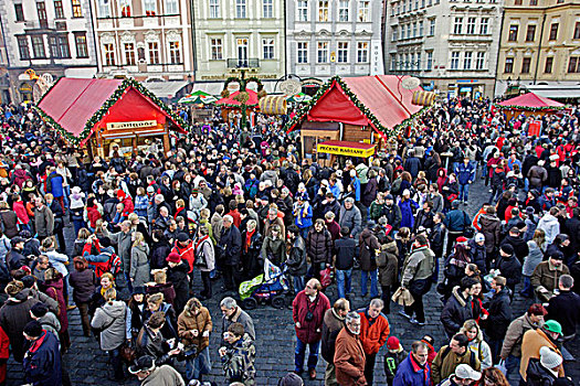 圣诞市场,老城广场,布拉格,捷克共和国,欧洲