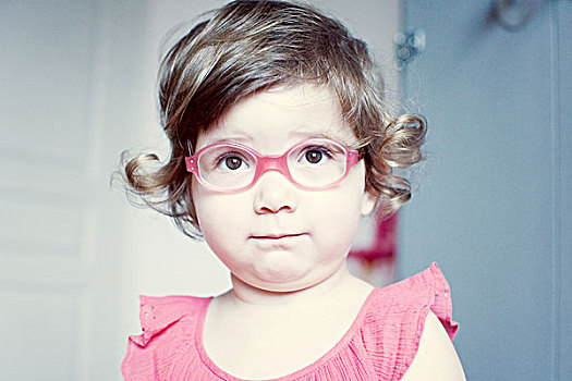 小女孩,眼镜,头像