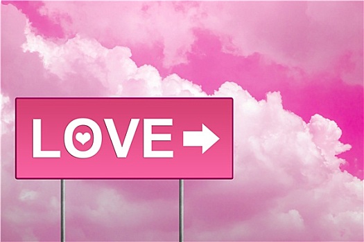 爱情,粉色,路标