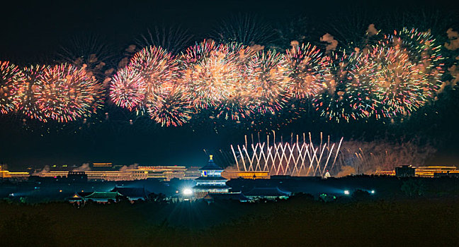 建国七十周年烟花表演