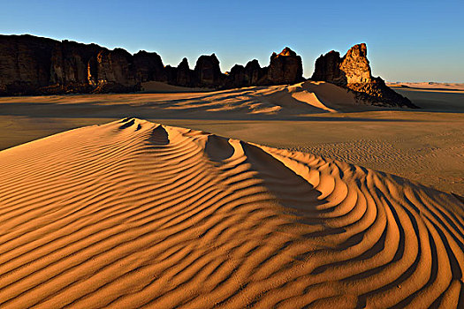 日出,上方,国家公园,世界遗产,撒哈拉沙漠,北非,阿尔及利亚,非洲