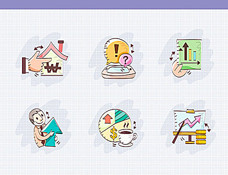插畫,象征,金融