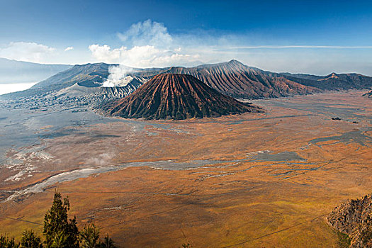 蒸汽,婆罗摩火山,火山,婆罗莫,国家公园,印度尼西亚