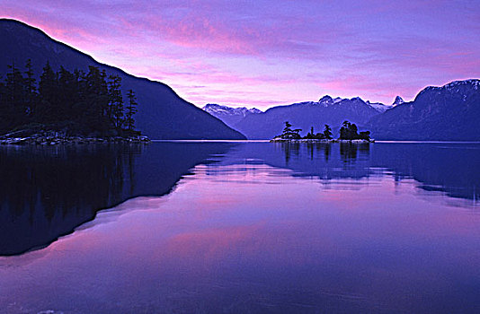 黎明,一个,目的地,海岸,山峦,不列颠哥伦比亚省,加拿大