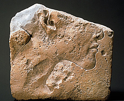局部,块,脸,古埃及,时期