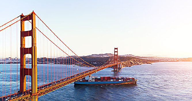 旧金山,金色,大门,桥,晴天