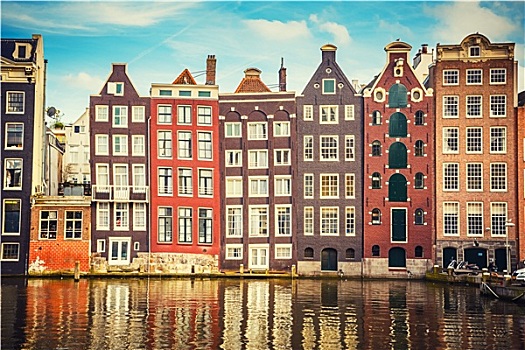 老,建筑,阿姆斯特丹