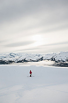 侧面视角,滑雪,正面,黑色,獠牙,惠斯勒,不列颠哥伦比亚省,加拿大