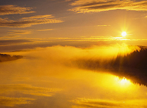 日出,靠近,国家公园,安大略省,加拿大