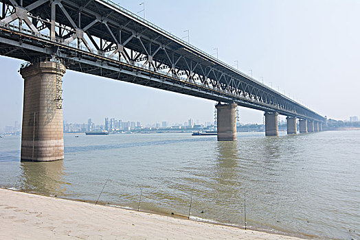 武汉长江大桥江滩