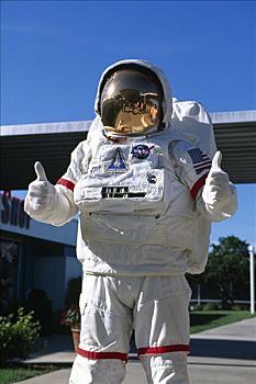 宇航员,两个,竖大拇指,肯尼迪航天中心,卡纳维拉尔角,佛罗里达,美国