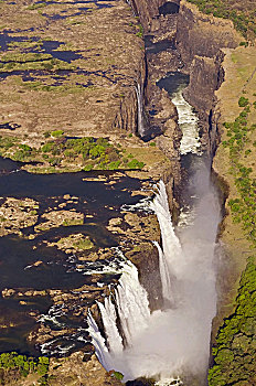 非洲,维多利亚瀑布,赞比西河,津巴布韦,赞比亚