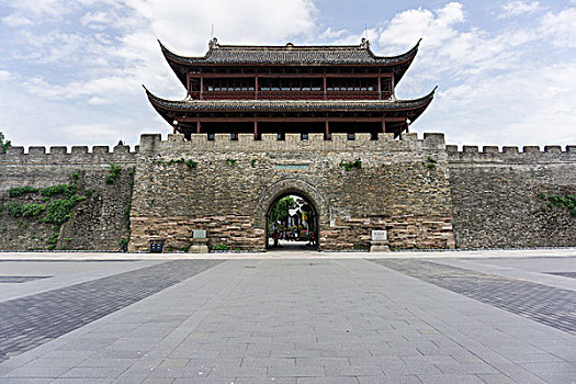 古代民居天长古镇门楼,内卡河,巴登符腾堡,德国,欧